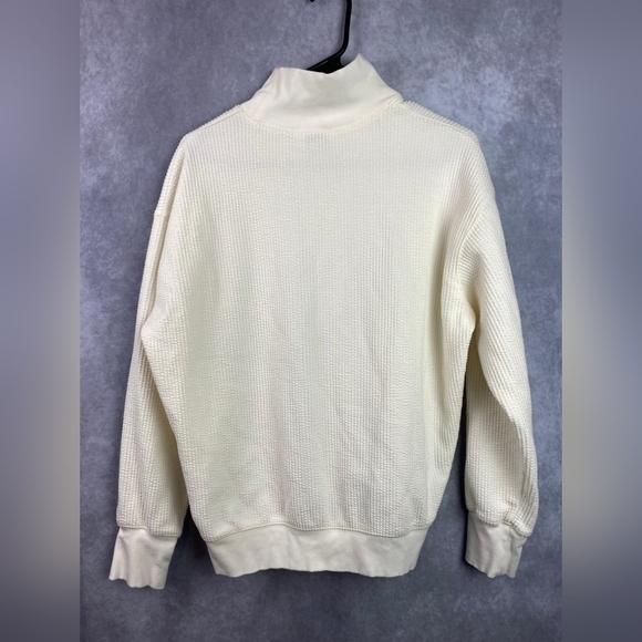 Club‎ Monaco mock /turtle/ neck Cotton Women's pullover Waffle Sweater Size L - Picture 2 of 8